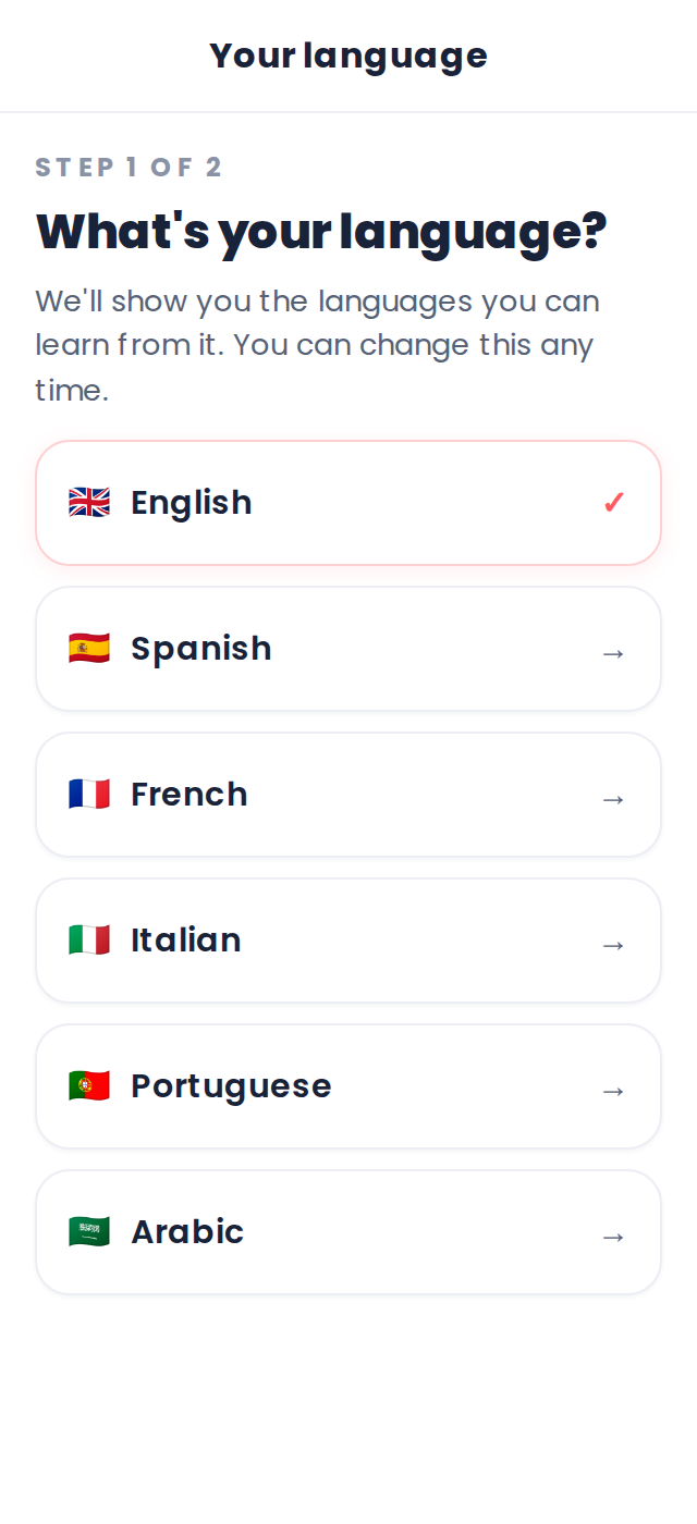 All the languages you can learn in Think Faster